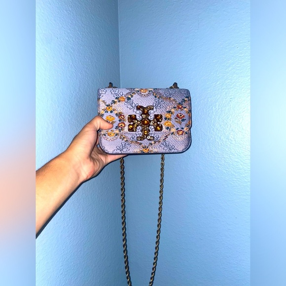 ✨Tory Burch Eleanor brocade suede embellished shoulder bag crossbody - Picture 4 of 17